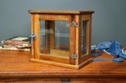 Antique Countertop Display Case Wood Glass Shelf Apothecary Cabinet Vintage
