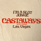 Vintage Las Vegas Castaways Hotel Casino Shirt Beige S m  tag L  Slot Junkie Usa