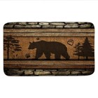 Rustic Cabin Bear Bath Rug  Brown Farmhouse Country Rock 16x24in Brown Bear