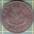1854 Province Of Canada Half Penny Token Pc-5c1