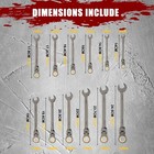 12pcs Metric Flex Head Ratcheting Wrench Set 8-19mm 72-tooth Ratchet Combination