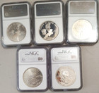 1991   1 Silver Dollar Modern Commemorative 5 Coin Set Ms69   Pf69