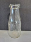 Vintage Bordens Embossed Ribbed 1 Pint Milk Bottle