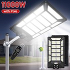 Large 11000w Commercial Solar Street Light Led Outdoor Dusk To Dawn Super Bright