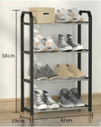 4-tier Standing Shoe Rack Paracasa Stackable Free Plastic Shoes Organizer Black