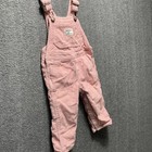 Vtg Oshkosh Bgosh 9 Months Vestbak Pink Corduroy Overalls  Lined Cotton