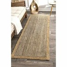 Jute Rug Braided Style Reversible Area Rug Runner Modern Rustic Look Carpet