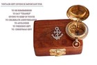 Brass Compass Antique Wooden Box Nautical Marine Stanley London Compass Gift