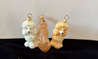 Three Vintage Glass Poodles Christmas Tree Holiday Ornaments 3 5  4  - Set Of 3
