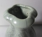 Fine Antique 7  Chinese Ge Glazed Celedon Art Pottery Vase  Circa 1920s