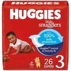 Huggies Little Snugglers Baby Diapers  Size 3  16-28 Lbs   26 Ct