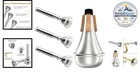 Trumpet Mouthpiece Set 3c 5c 7c Aluminum Silver Includes Practice Mute