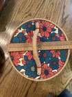 Vintage Mcm Wicker Singer Sewing Basket Filled With Vintage Sewing Accessories