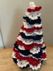 Crochet Tree  Patriotic  Red White   Blue  New