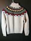 Chaps Fair Isle Knit Turtleneck Pullover Sweater Men s M Multicolor 100  Cotton