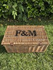 Authentic F m Fortnum Mason Vintage Wicker Picnic Basket    classic British Luxury