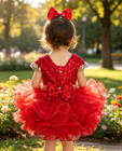 Jenniferwu G515red Infant Toddler Baby Newborn Little Girl Pageant Party Dress