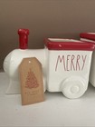 Rare Rae Dunn Christmas White Merry Christmas Y   all 3 Piece Train By Magenta Nib