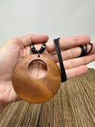 Brown Circle Pendant Necklace     Handmade Wooden Jewelry   Adjustable Unisex