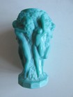 Rare Color Turquoise Glass Vase 1930s Art Deco Czech bohemian Hoffmann schlevogt