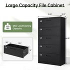 Metal Vertical File Storage Cabinet 5 Drawer Filing Cabinet With Lock For Office