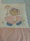 Vtg House Of Hatten Teddy Bears  hearts Crib Quilt Coverlet Hanging 36x48