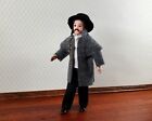 Dollhouse Man Doll Porcelain Victorian With Overcoat Hat 1 12 Scale Miniature