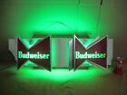 Vintage Budweiser Beer Double Bow Lighted Hanging Bar Sign 32  C  1960 s  -rare-