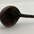 Antique Cookware   Primitive Hand Hammered Copper Ladle  12 