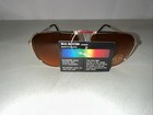Vintage Uv Amber Protection Aviator Sunglasses Blu Busters Gold Frames
