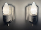 Vtg Porcelain Sconce Light Pair Paulding Ceramic Wall Fixture Art Deco Usa  l59