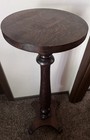 Vintage Solid Turned Wood Spindle Pedestal Plant Stand