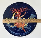 Vintage Miller High Life Girl On The Moon Porcelain Enamel Beer Sign Ande Rooney