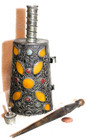 Antique Moroccan Bedouin Kohl Handmade Intricate Metal Amber Wood Makeup Rare Dw