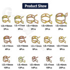 115pcs Hose Clamps Assortment Kit Spring Steel Clip Water Fuel Tube Air Pipe Usa