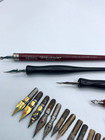 Mixed Lot Of 7 Ink Dip Fountain Pens Koh-i-noor Unbranded W  21 Nibs Calligraphy