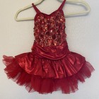 Weissman Dance Costume Red Tutu Ballet Jazz Dress Leotard 6150 Small Child Sc 6