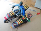 Vintage Batman 1970 s Battery Operated Motorcycle With Side Car 1 32 Near Mint