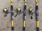 Lot Of 3 Mr  Crappie Lew s Slab Shaker 5 6  Spinning Rod   75 Reel Combo W line