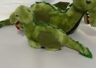 R Dakin Green Dragon Plush Stuffed Animal Set Of 2 Lg   Sm Vintage 1980