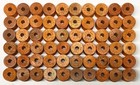 Lot Of 60 Vintage Empty Orange Wooden Thread Spools Belding Corticelli