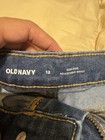 Old Navy Girls Blue Denim Cut-off Shorts High-rise Adjustable Waist Pockets 12