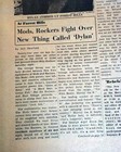 Best Bob Dylan Famous Forest Hills Concert W  Electric Guitar 1965 Vv Newspaper