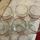 6 Rare Hamm   s Beer Of Sky Blue Water Glasses In Nice Shape-five With Gold Rims