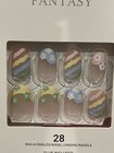 Kiss Voguish Fantasy Glue On Nails Nail Lot Short Flower Pastel             