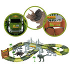     dinosaur World Race Track With Bridge 142 Pieces 2 Dinosaurs Gift    