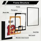 Jersey Display Case With Photo Slots  Uv Protection Shadow Box For Sports  4p 