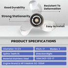 13 1 4 X 17 Stainless Steel Outboard Propeller Fit Yamaha 50-130hp 15 Spline
