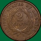 1865 Fancy 5 Two Cent Piece Choice Extremely Fine Xf  Coin  Rim Nicks  36050