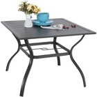 Outdoor Patio Tables Metal Rectangular Square Dining Table With Umbrella Hole